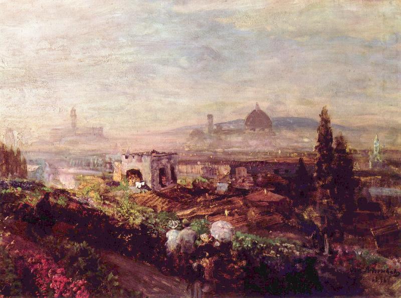 Oswald achenbach View over Florence china oil painting image